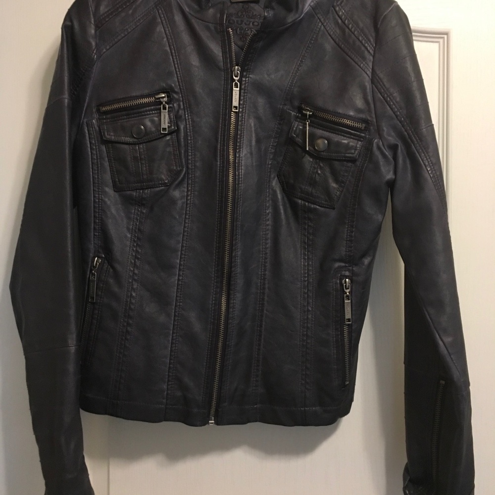 Moto Jacket by Joujou, XS,Navy Blue